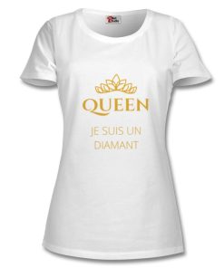t-shirt queen blanc